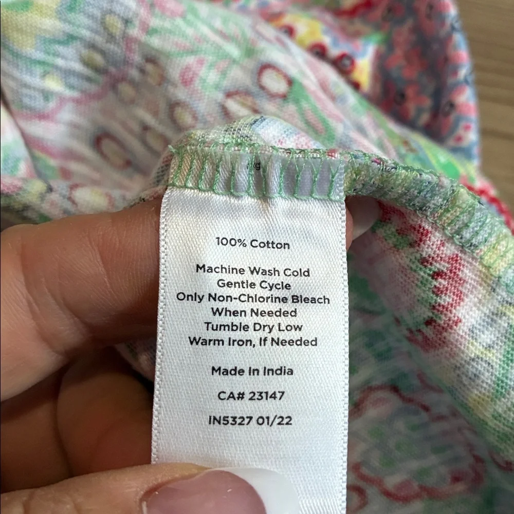 NFS Talbots Petites Paisley Shift dress Multicolor Short Sleeves Cotton Size MP